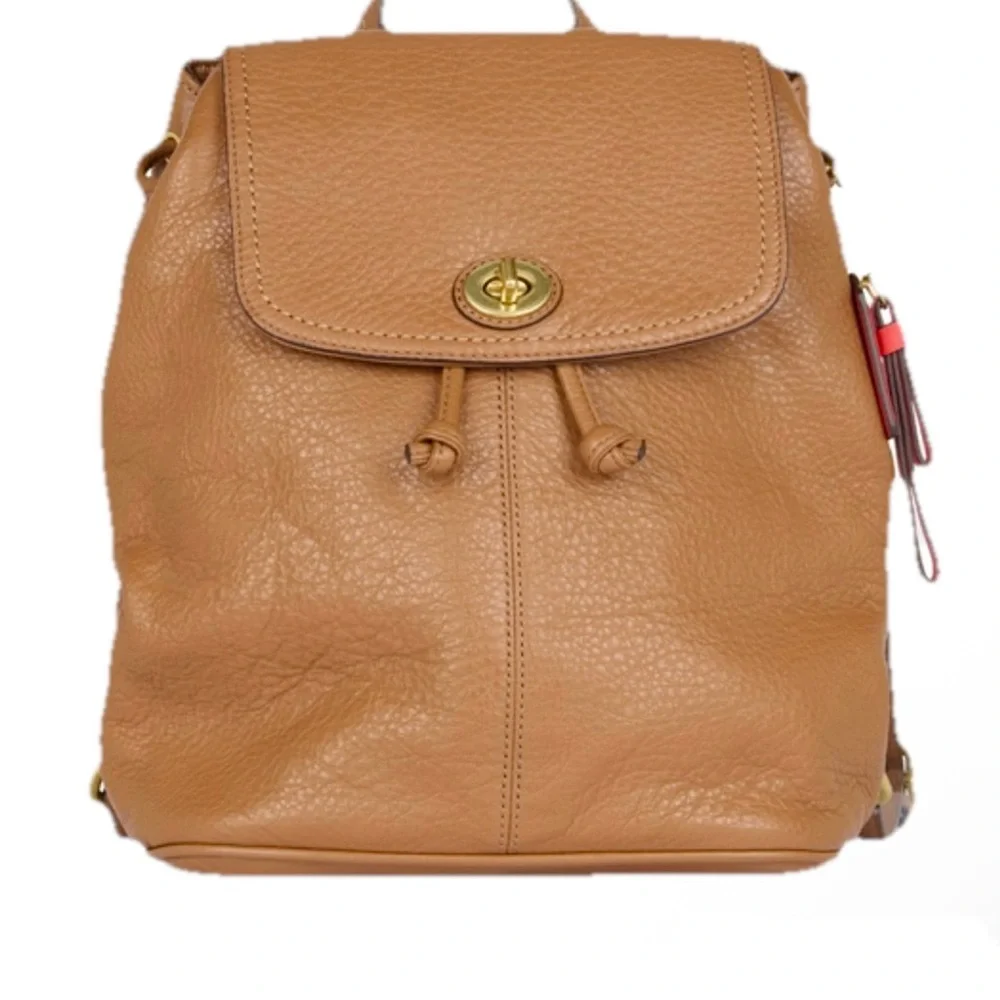 🦌 COACH Park Tan Pebbled Leather Backpack F24385 in BritishTan 🦌 - Picture 3 of 12